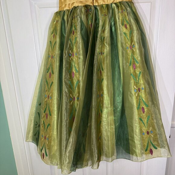 Disney Store Frozen Princess Anna Deluxe Coronation Costume Girls Sz 9/10 EUC - Picture 6 of 9